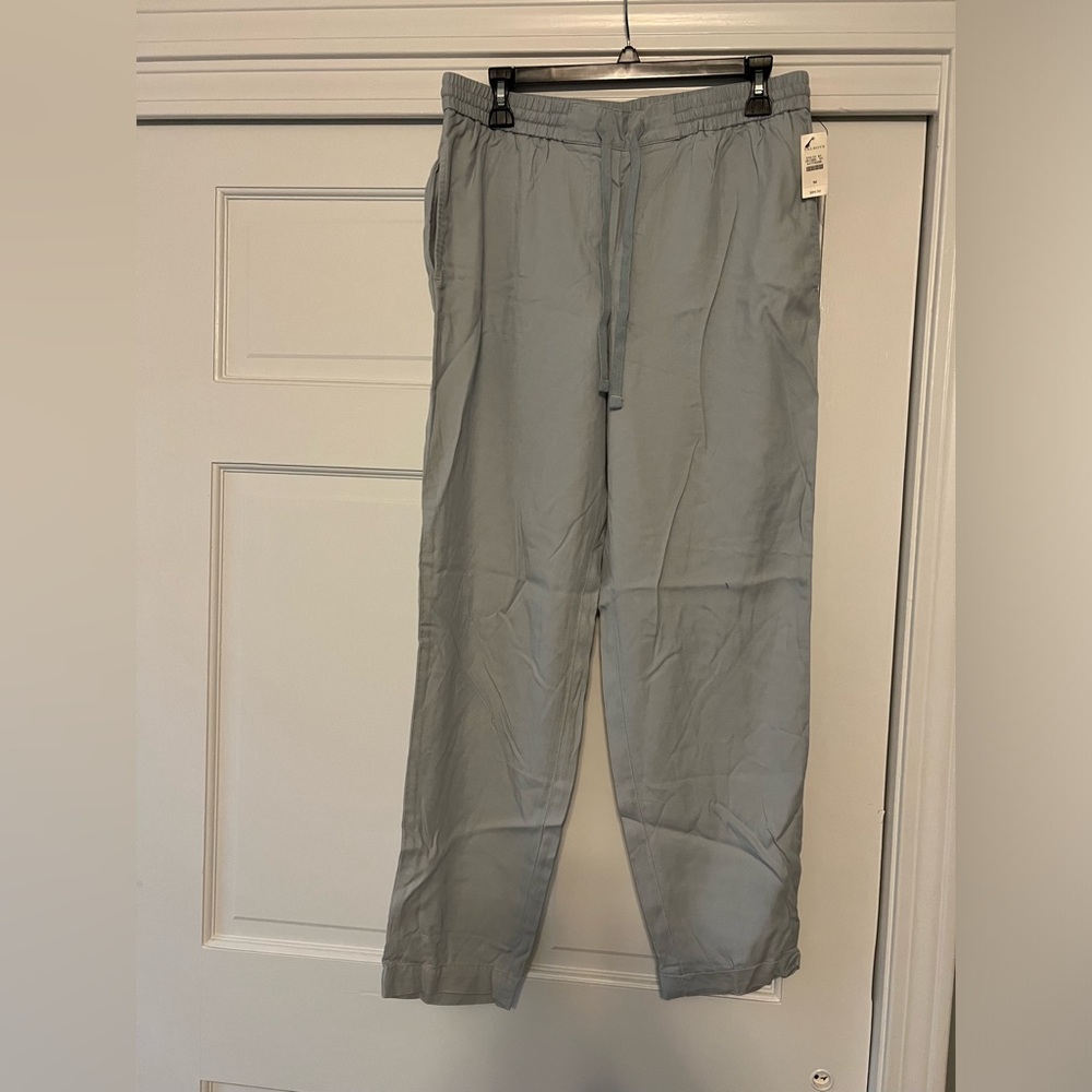 Talbots Easy Drawstring Pants Dusty Blue M 8 10